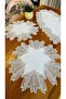 White Color 5-Piece Lace Living Room Set - Tablecloth Runner Set - 2