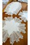 White Color 5-Piece Lace Living Room Set - Tablecloth Runner Set - 6