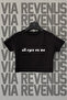 All Eyez On Me Printed Slim Fit Crew Neck Stretch Fabric Black Cropped
