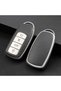 Chery Jaecoo Compatible Tiggo 8 Pro Max, Tiggo 7 Pro Max Avantgarde, Omoda 5 Pro Leather Look Tpu Key Case Cover (Silver)