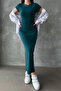 Women's Crew Neck Stretchy Sandy Long Dress