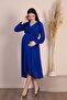 Maternity Double-Breasted Collar Belted Chiffon Dress New Season 8018 Cobalt Blue - 3