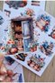 4 Sheets 21 Pieces Blue Book Themed Sticker Set Girl Sticker Blue Orange Book Girl Flower - 2