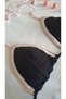 Black Bikini Top - Summer Crop Blouse, Bustier, Beige Stripe Detail - 3