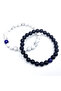 Certified Student Natural Lapis Lazuli, Howlite, Onyx Healing Bracelet for Star Falling Illness 8mm - 2