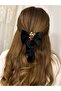 Bym220 Velvet Christmas Embroidered Bow Hair Clip