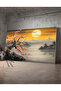 Orange Blossom Decorative Tree on a Branch by the Lake Canvas Painting