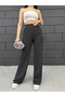 Women's Dark Smoked High Waist Lycra Stretchy Velcro Closure Pleated Casual Fit Palazzo Pants - 6