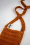 Cinnamon Color Knitted Crochet Water Bottle And Phone Bag - 3