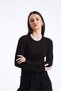 Brown Cotton Corded Fabric Ribbed Knit Crew Neck Stretchy Long Sleeve Soft T-Shirt Bodysuit - 6