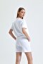 White Leg Detailed Pocket High Waist Short Sweat Shorts - 3