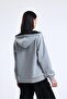 Gray Melange 100% Cotton Zippered Cardigan with Hood - 6