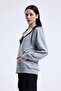 Gray Melange 100% Cotton Zippered Cardigan with Hood - 4