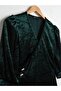 Women's Green Double Breasted Dress - 3