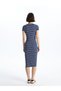 XSIDE Crew Neck Striped Short Sleeve Women's Dress - 5