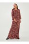 Crew Neck Floral Long Sleeve Women's Dress - 2