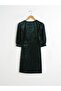 Women's Green Double Breasted Dress - 2