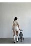 Double Knitwear Set with Polo Neck Crop and Minii Skirt