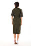 Midi Khaki Belt Detailed Evening Dress/Gown - 5