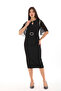 Midi Black Belt Detailed Evening Dress/Gown - 3