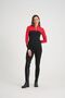 Red Color Black Garnished Zippered Rider Women's T-Shirt