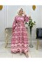Women's chiffon skirt ruffle pattern hijab dress - 3
