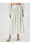 Viscose Long Skirt Flounced Textured High Waist Ruffles - 3