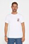 Men's Slim Fit, Narrow Cut, %100 Cotton, Soft-Textured, Printed White Crew Neck T-Shirt - 2