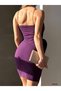 Graduation Gown Women's Chain Strap Ruffle Detail Mini Crepe Fabric Dress (COLORFUL) - 6