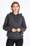 Women's Anthracite Basic Hooded Regular Fit Comfortable Sweatshirt - 2