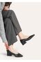 Black Leather Women's Ballerina Shoes - 2
