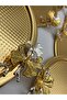6-Piece Butterfly Round Gold Tea and Coffee Presentation Tray, Decorative Serving Tray 22cm for One Person - 2