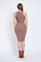 Long Mink Camisole Dress - Halter Neck and Lycra - 2