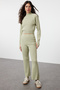 Mint Crop Fitilli Parmak Detaylı Triko Alt-Üst Takım TWOAW24AU00014 - 2