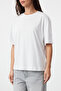 Beyaz %100 Kalın Pamuklu Fermuar Detaylı Relaxed/Rahat Kalıp Örme T-Shirt TWOSS24TS00272 - 7