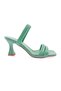 3025-23Y Women's Two-Row Strappy Goblet Heeled Slippers Green