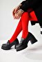 Majnor Black Platform Moccasin, Women's Loafer Shoes