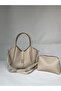 Puppy Cream Soft Leather Large Bag with Adjustable Strap Large Bag Women's Gift Stylish Bag