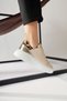 Tinka Cream, Beige Thick Sole Leopard Detailed Women's Sneakers, Women's Sneakers - 3
