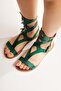 Genuine Leather Hill Green Gladiator Women's Sandals Opportunity Product - 5