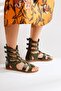 Genuine Leather Miranda Khaki Zippered Gladiator Women's Sandals Opportunity Product - 3