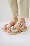 Tamera Beige Buckle Detail Thick Soled Women's Sandals Opportunity Product - 2