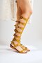 Haixia Genuine Leather Mustard Gladiator Women's Sandals Opportunity Product - 2
