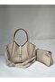 Puppy Cream Soft Leather Large Bag with Adjustable Strap Large Bag Women's Gift Stylish Bag - 2