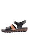 320-23Y Women's Strappy Velcro Sandals Genuine Leather Black Garni - 3