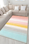 Multicolor Abstract Pastel Stripe Line Patterned Creative Modern Decorative Carpet 5097 - 3