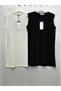 Front Stone Detailed Crew Neck Zero Sleeve Undershirt / Blouse 10525 - 4