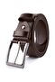 Genuine Leather Jeans Fabric Canvas Belt Matching Trousers