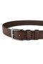 Genuine Leather Jeans Fabric Canvas Belt Matching Trousers - 2