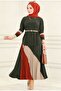 Wonderful Sandy Stripe Detailed Hijab Skirt Set - 3